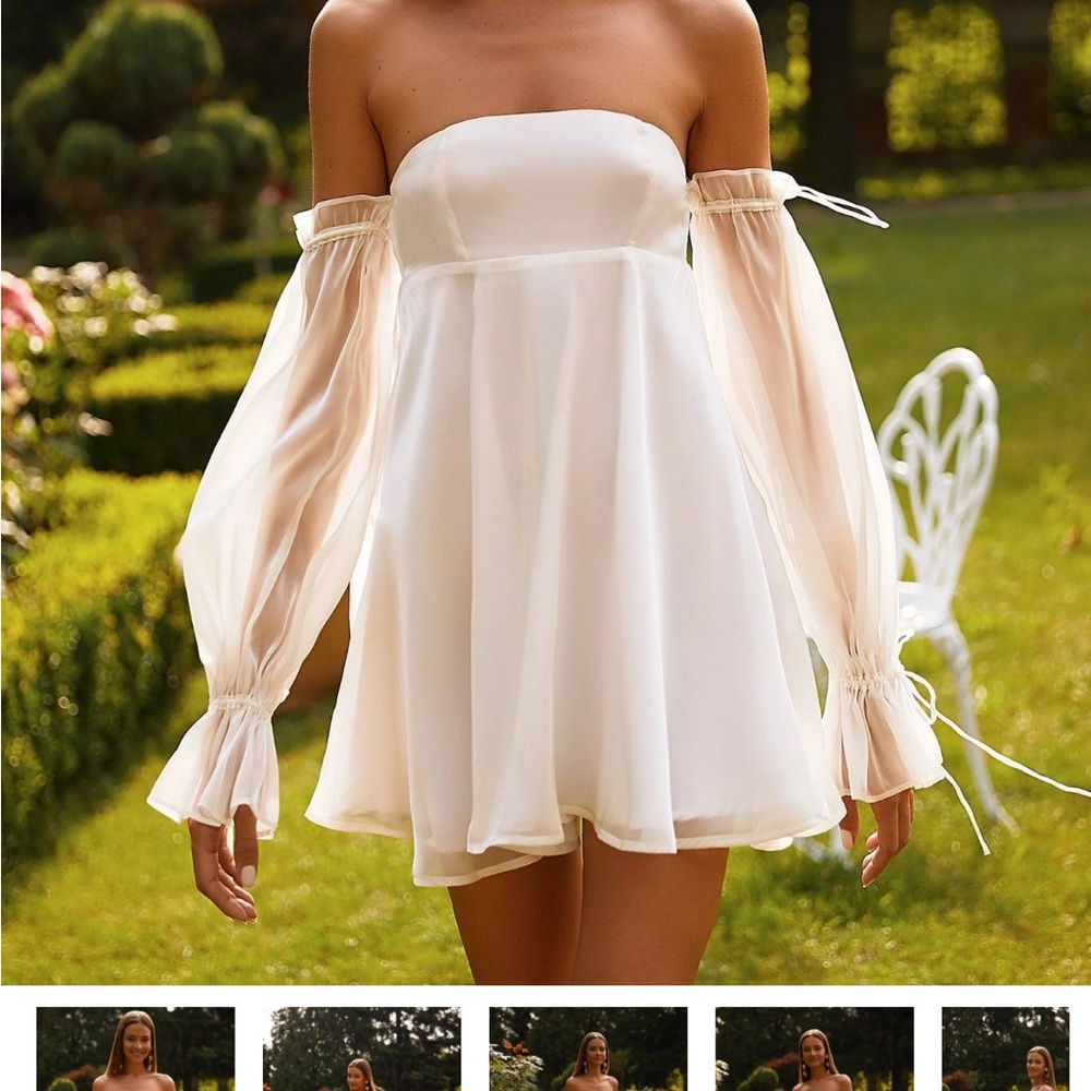 Celine Off-Shoulder White Dress